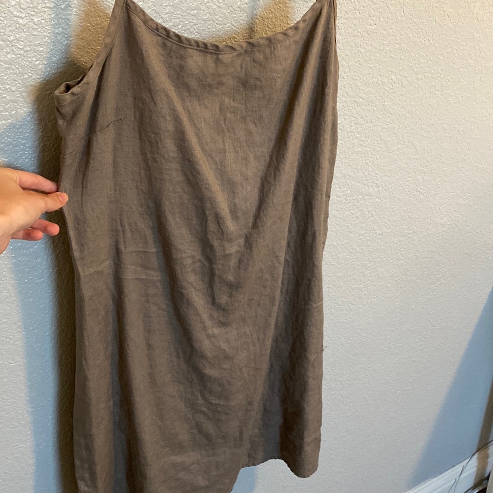 gray linen dress
